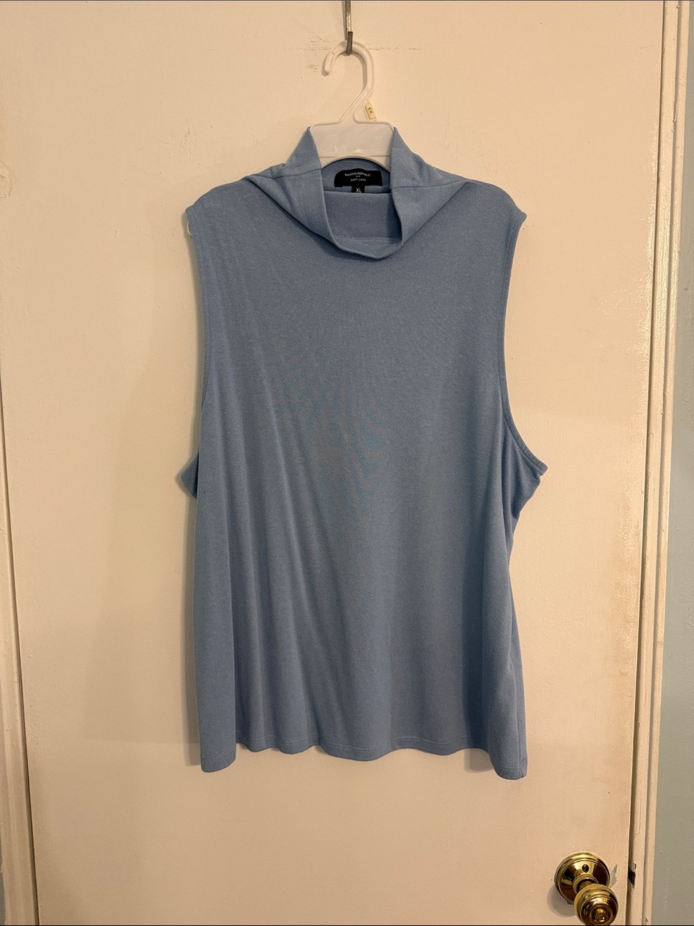 Banana Republic Light Blue Sleeveless Soft luxe Neck Tank